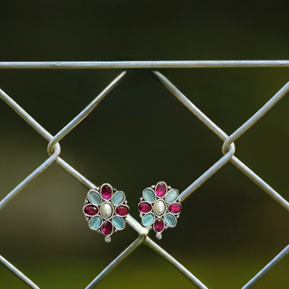 Multicolored Oxidised Stud
