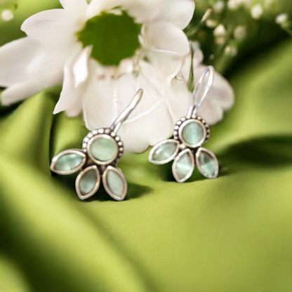 German Silver Light Green Dangle