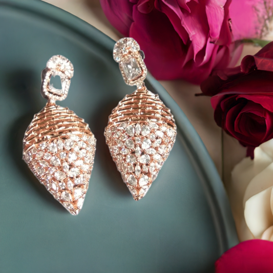 Charming Rosegold AD Earrings