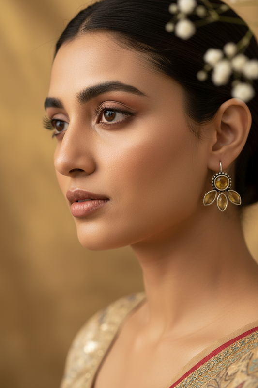 German Silver yellow Stud