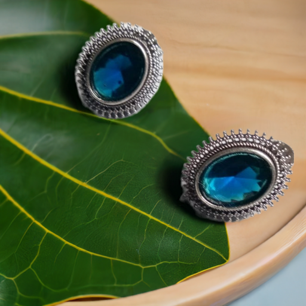 ocean Blue Oxidised Earring