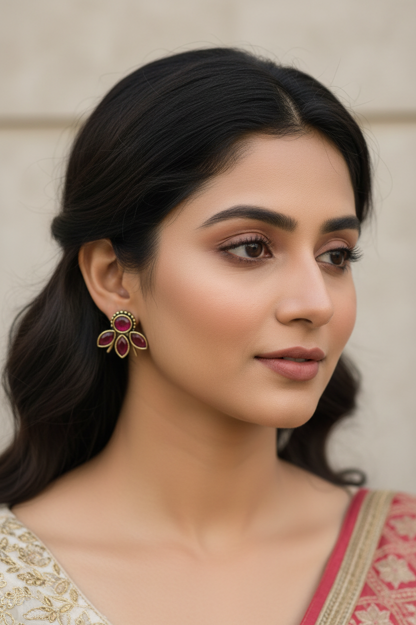 German Silver Red Dangle