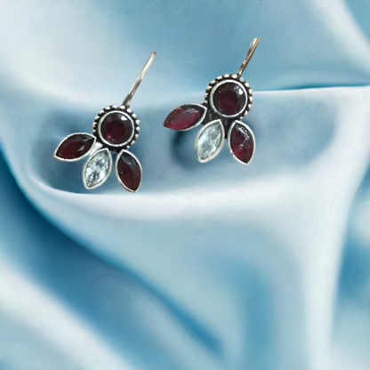German Silver Red Stud