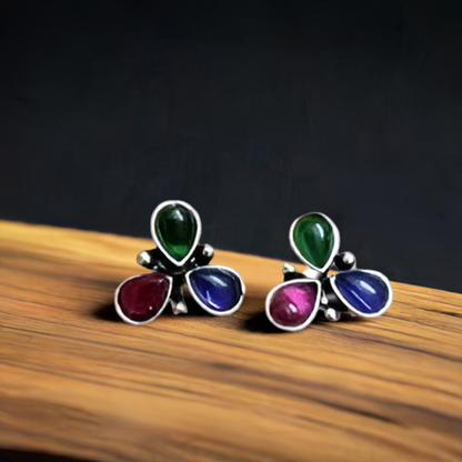 Multi color Oxidised Stud