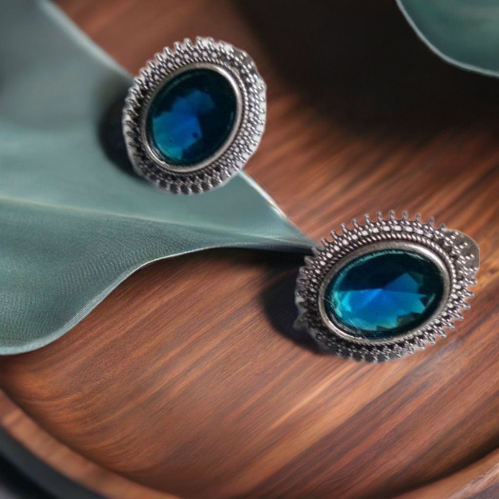 ocean Blue Oxidised Earring