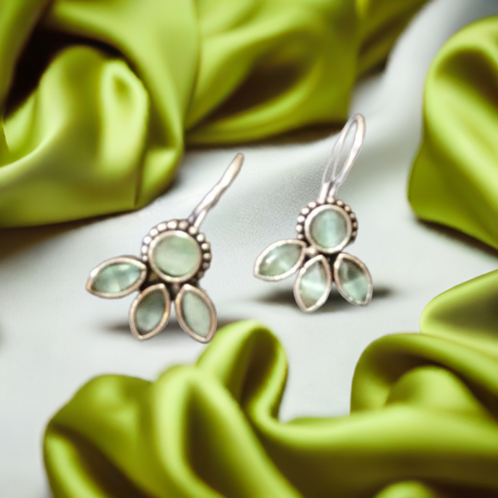 German Silver Light Green Dangle