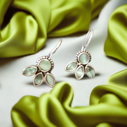 German Silver Light Green Dangle
