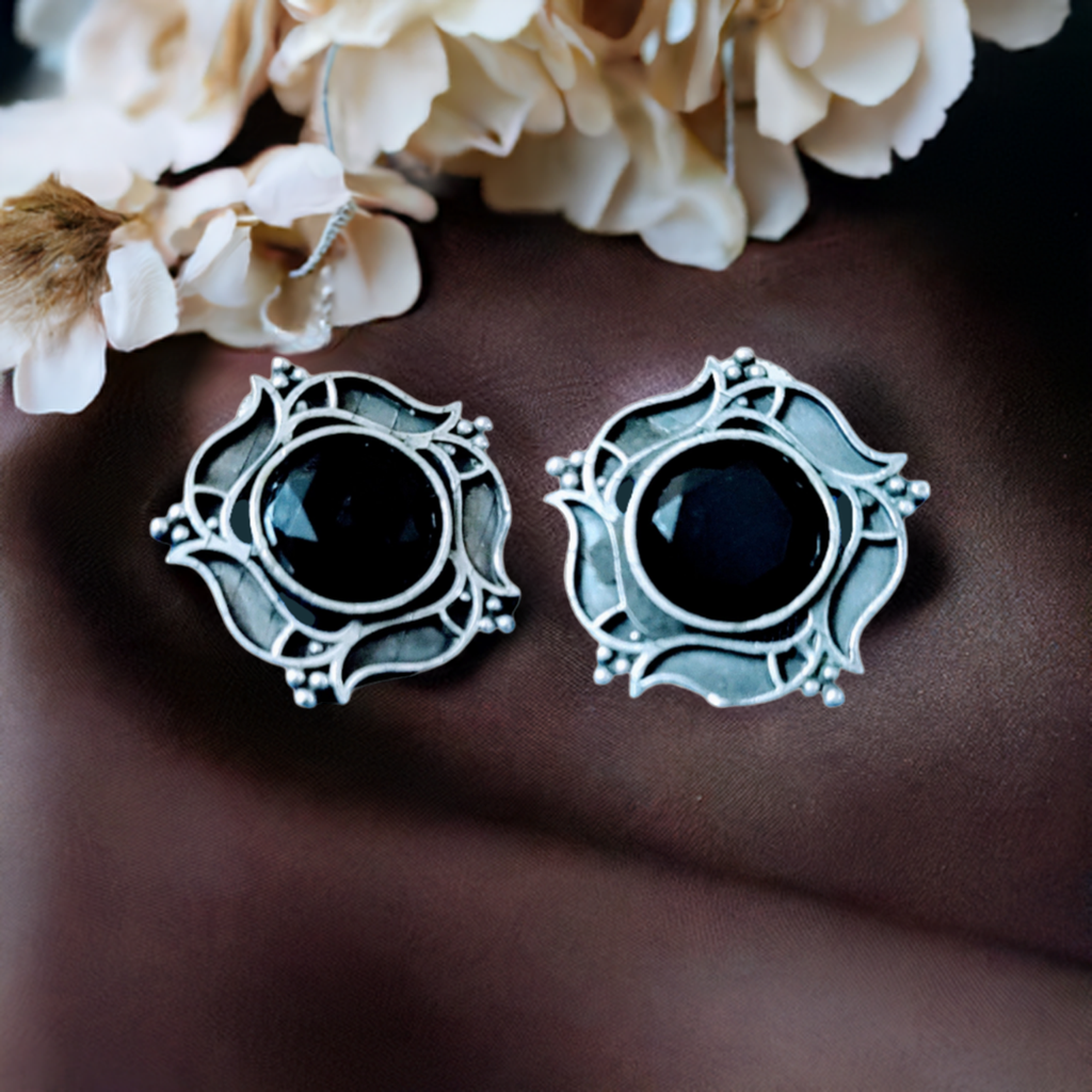 Black Oxidised Earring