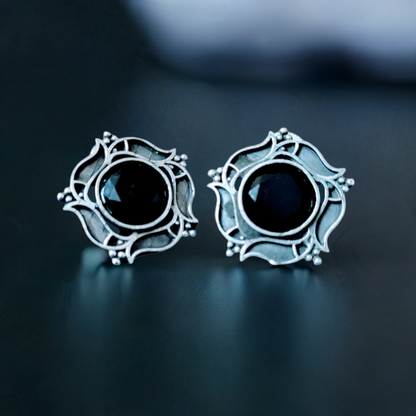 Black Oxidised Earring