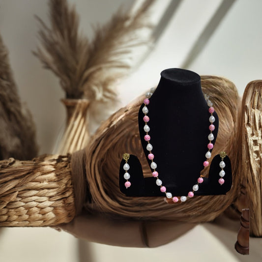 pink beads necklace