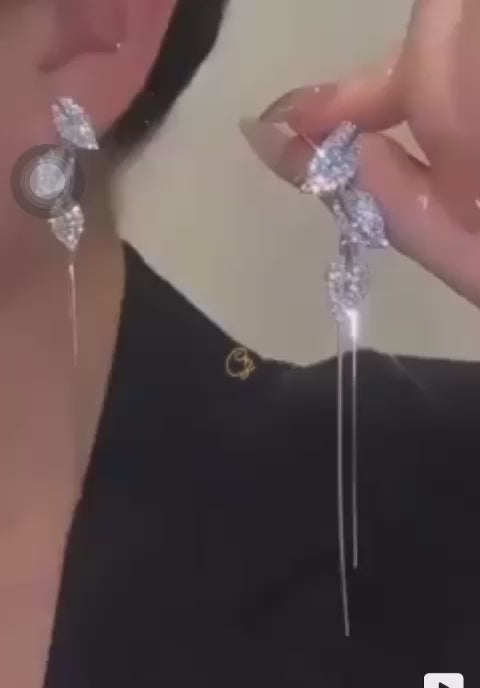 Hanging leaves AD earrings