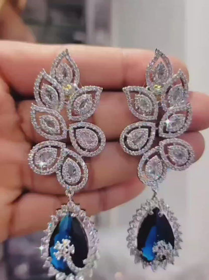 Dazzling Blue AD Earrings