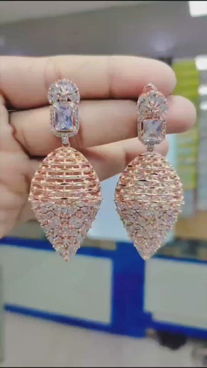 Charming Rosegold AD Earrings
