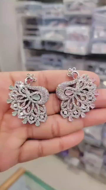 Peocock style AD earrings