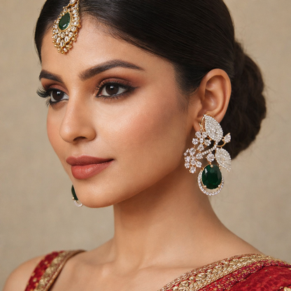 Exquisite Green AD Earrings