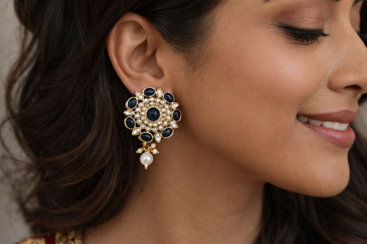 Blue Ethnic Earring