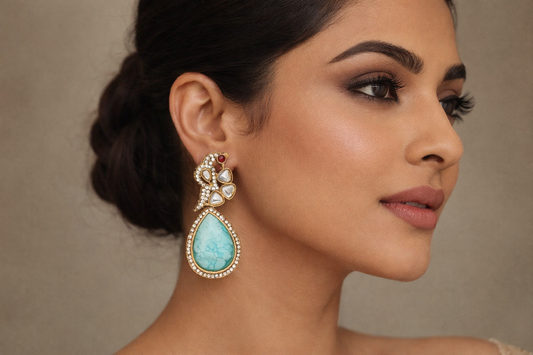 Elegant Blue Handcrafted Earring