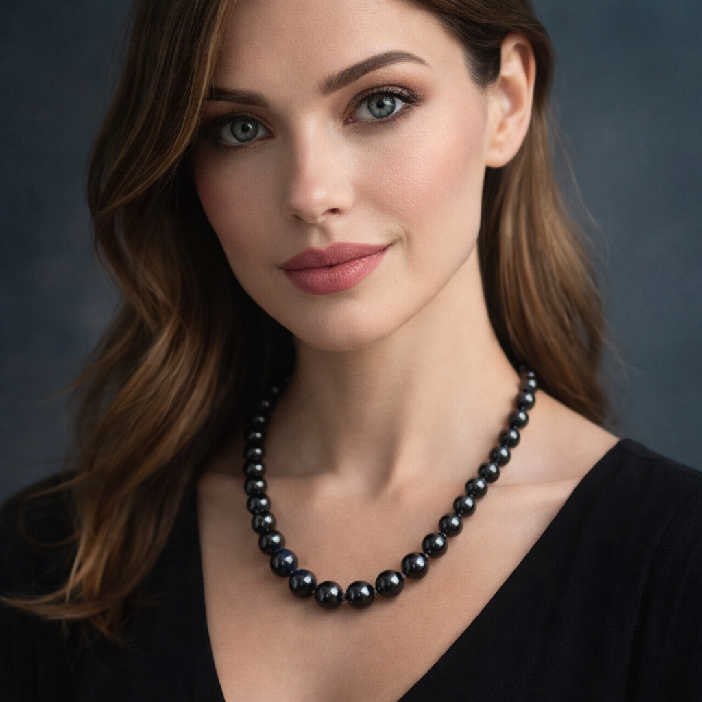 BLACK CRYSTAL BEADS MALA