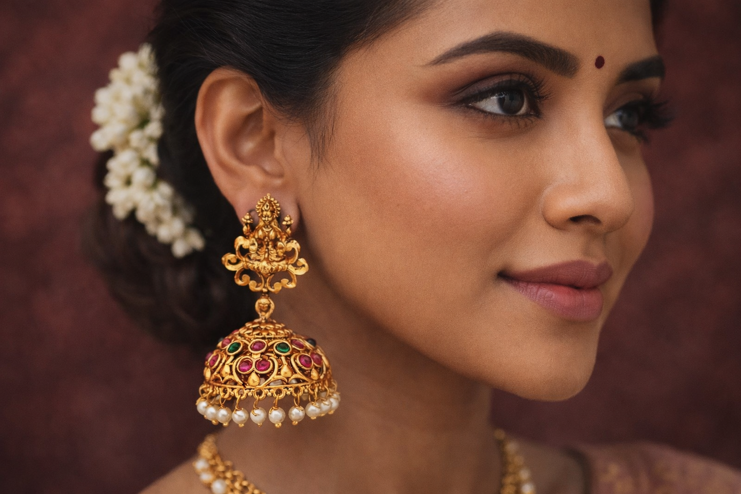 Antique Ruby Jhumka