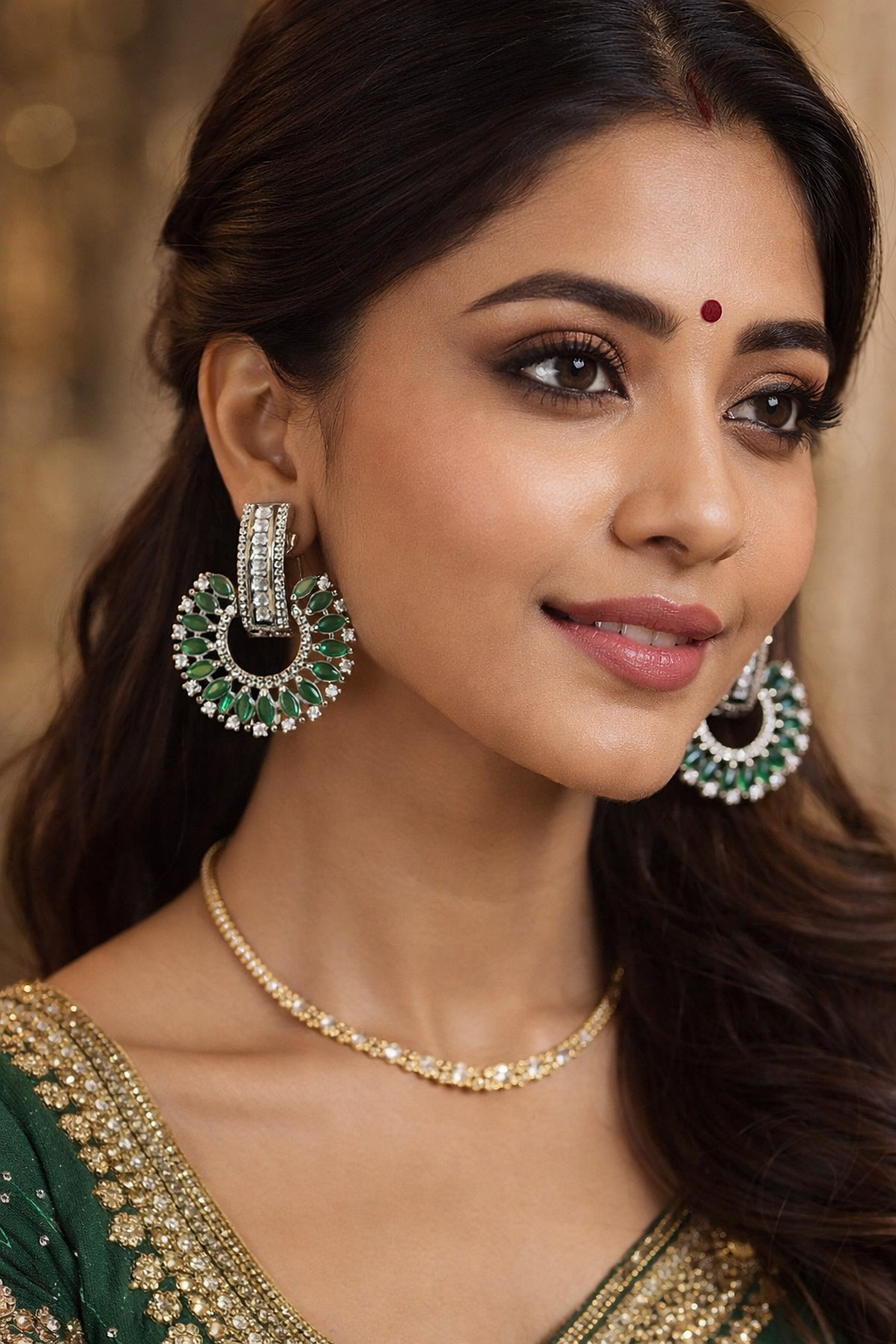 Glistening AD Dangle Earrings